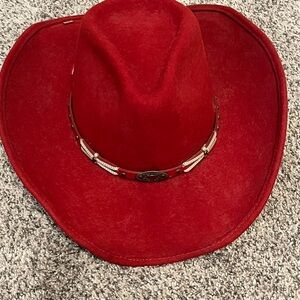 Elegant Red Cowboy Hat